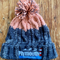 Grey & Blush Bobble Hat